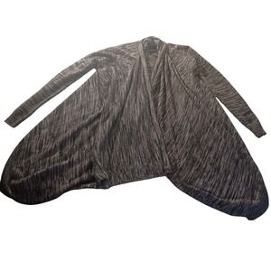 MODA International VTG Cotton‎ Cashmere Cardigan S Marled Open Front Drape Hem